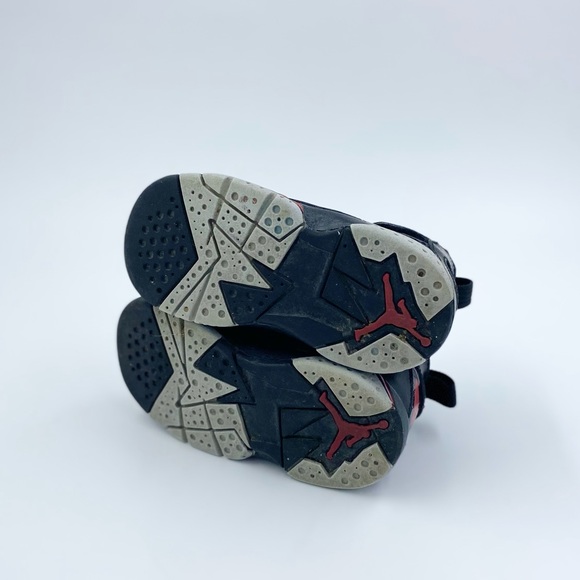 Nike 343797-002 Jordan Vii Black Red Baby Toddler Basketball Shoes Size 7c - Picture 5 of 6